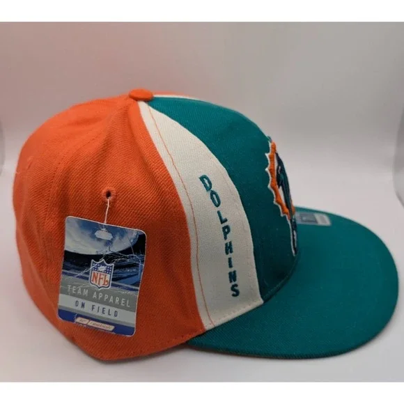 Deadstock Vtg Miami Dolphins Reebok Hat Men 7 1/2 NFL On Field Football 2002 NWT
